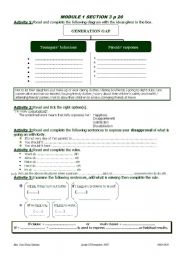 English Worksheet: Generation gap