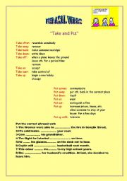 English worksheet: phrasal verbs 