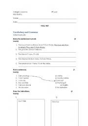 English worksheet: test for low level