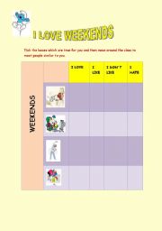 English Worksheet: I like, I love