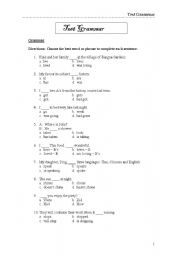 English Worksheet: Grammar test