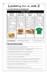 English Worksheet: Looking for a job 2
