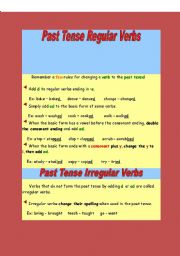English worksheet: Past Tense Verbs