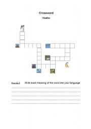English Worksheet: Crossword game about weather