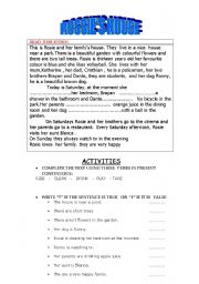 English worksheet: ROSSIE S HOUSE