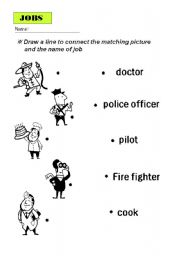 English worksheet: Matching job and picture