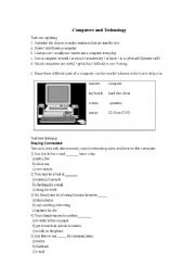 English worksheet: computers and technology