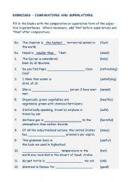 English worksheet: Comparatives and Superlatives