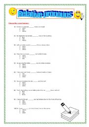 English worksheet: Relative pronouns