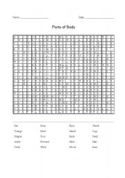 English Worksheet: Body parts