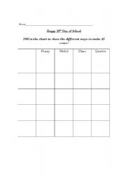 English worksheet: 25 cents for the 25th Day