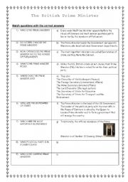 English Worksheet: The British Prime Minister 