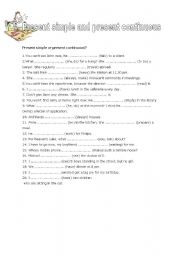 English Worksheet: simple present or present continuous