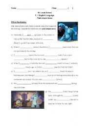 English worksheet: past simple tense