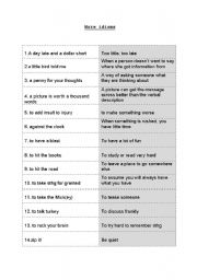 English worksheet: idioms