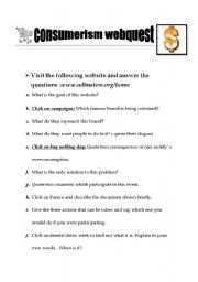 English Worksheet: webquest on consumerism