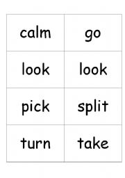 English Worksheet: Multi-worded verbs Memory Game