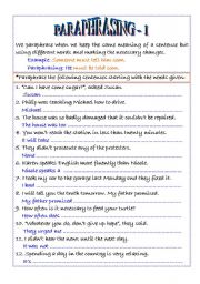 activity about paraphrasing