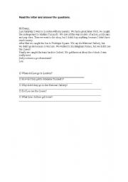 English worksheet: easy reading comprehension 