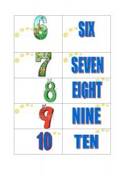 English worksheet: Numbers Cards