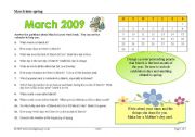 English worksheet: march