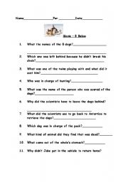 English worksheet: 8 below moive questions