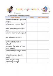 English worksheet: present perfect survey