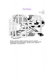 English Worksheet: Hobbies Scrambled crossword