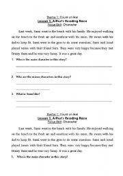English worksheet: short exercise about characters