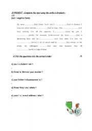 English Worksheet: English test part 2