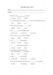 English worksheet: English Level Test