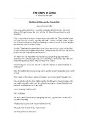 English worksheet: The story of clara