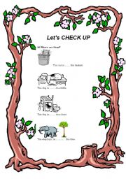English worksheet: prepositions of place