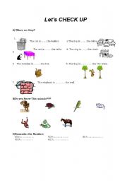 English worksheet: worksheet prepositions-animals-numbers