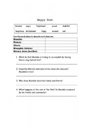 English worksheet: Happy Feet the movie