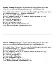 English worksheet: A cave is flooding