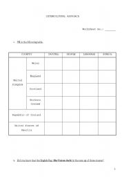 English Worksheet: Cultural approach