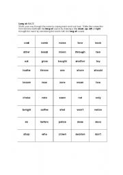 English worksheet: Long O Pronunciation Maze