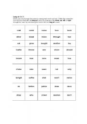 English Worksheet: Long O Pronunciation Maze