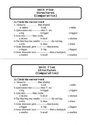 English Worksheet: comparative