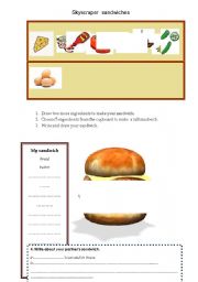 English worksheet: Skyscraper sandwiches