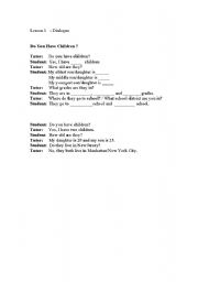 English Worksheet: Family Dialogue