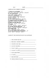 English Worksheet: TAG QUESTION