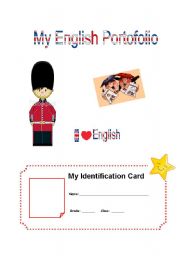 English Worksheet: Portolio cover for young students