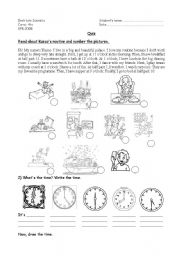 English Worksheet: Revision about routines