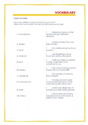 English Worksheet: Crimes