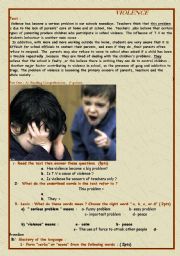 English Worksheet: Violence