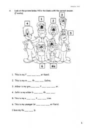 English Worksheet: My Family