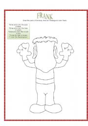 English Worksheet: Draw and color