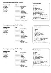 English Worksheet: Jobs and workplaces